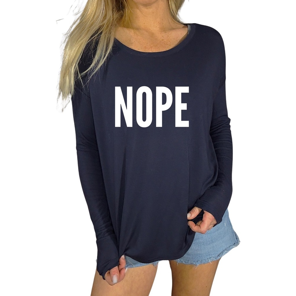 ‘NOPE’ Long Sleeve Tee‎